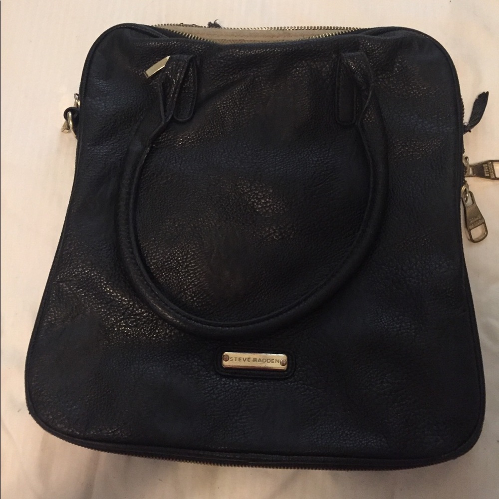 Steve Madden Black Tote/Satchel style Bag w/ Gold